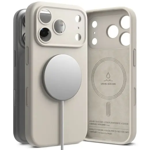 Ringke Silicone Magnetic MagSafe Case for iPhone 17 Pro - Beige