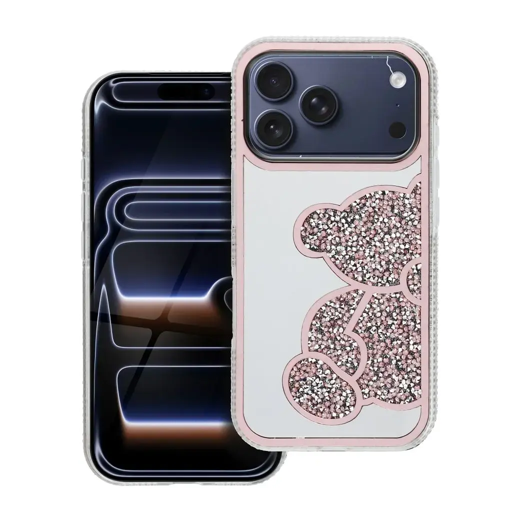 maciņš telefonam iPhone 17 Pro | iPhone 18 Pro rozā (rotaļu lācītis)
