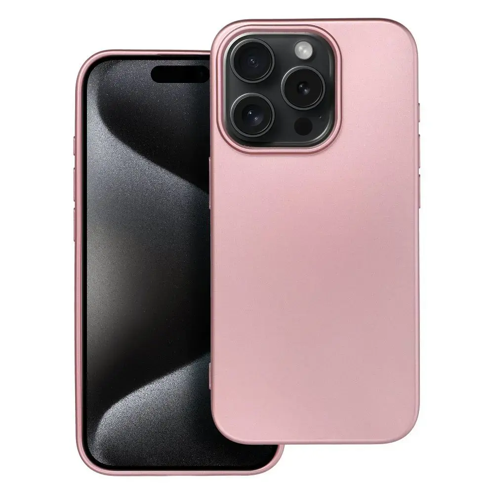 Metallic maciņš telefonam iPhone 15 Pro rozā