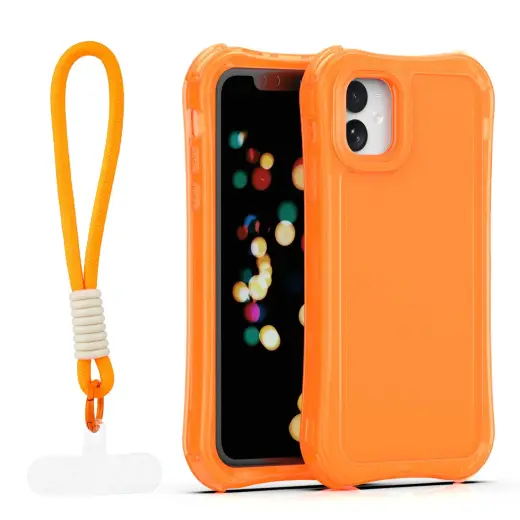 Safepop telefono dėklas su dirželiu iPhone 11 oranžinis