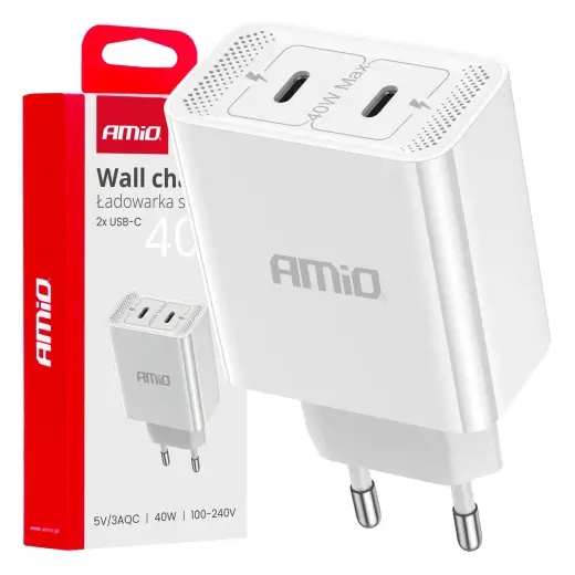 AMiO AMIO-03892 tīkla lādētājs | 40W | QC | USB-C