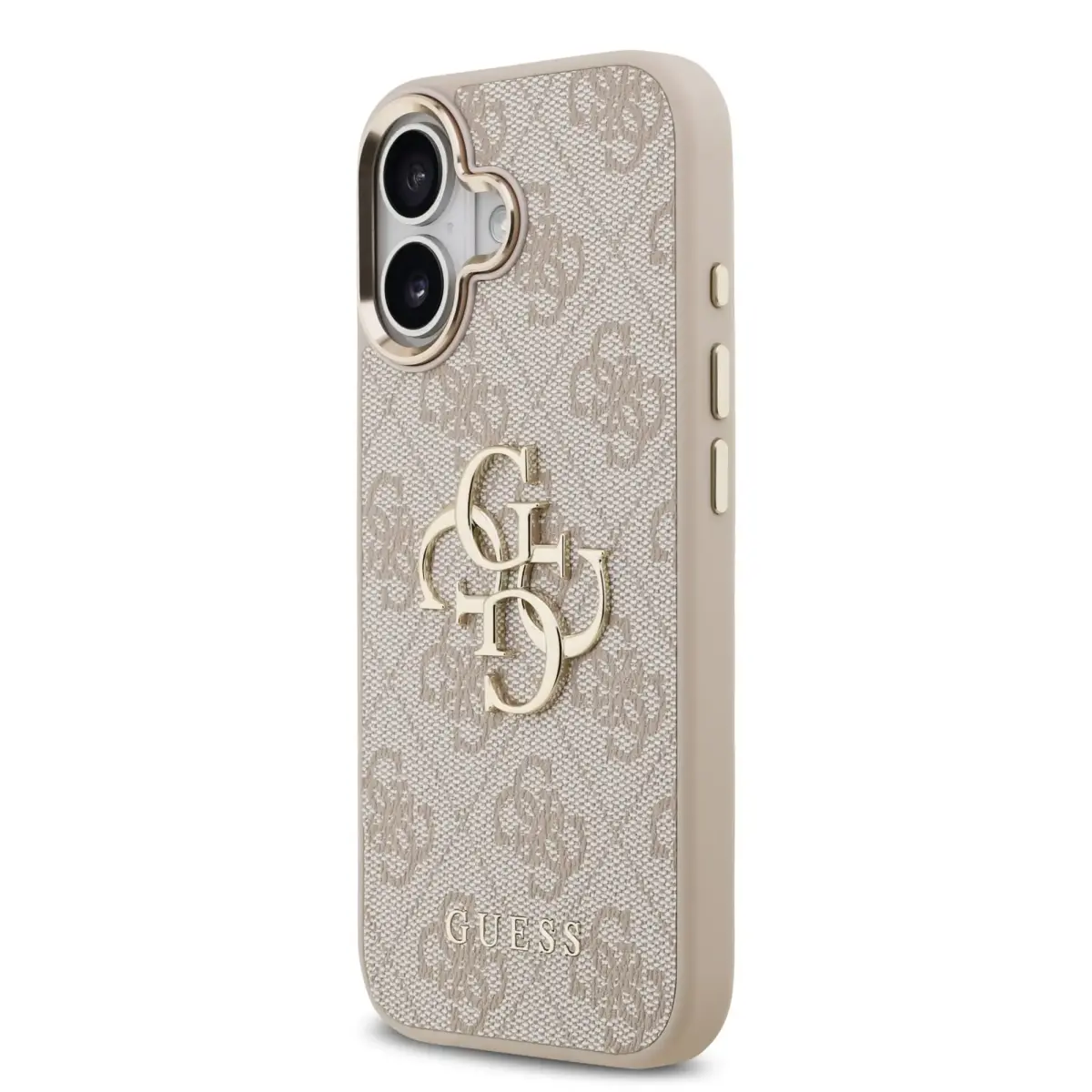 Guess PU Leather 4G Metal Logo maciņš telefonam iPhone 17 rozā