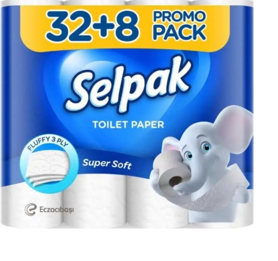 Tualetes papīrs SELPAK, 3 slāņi, 18.6 metri, 140 loksnes, 40 ruļļi