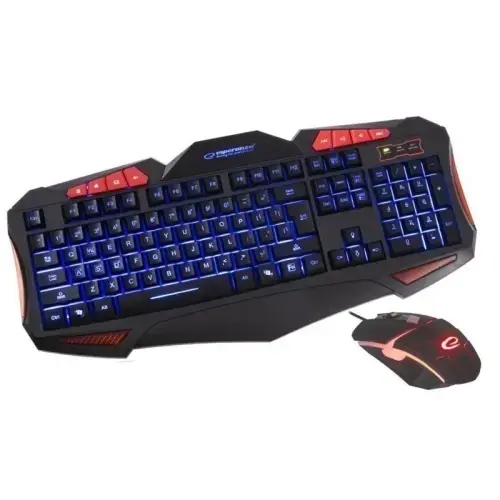 Esperanza EGK3000 Spēļu klaviatūra ar apgaismojumu ENG + peli 2400dpi