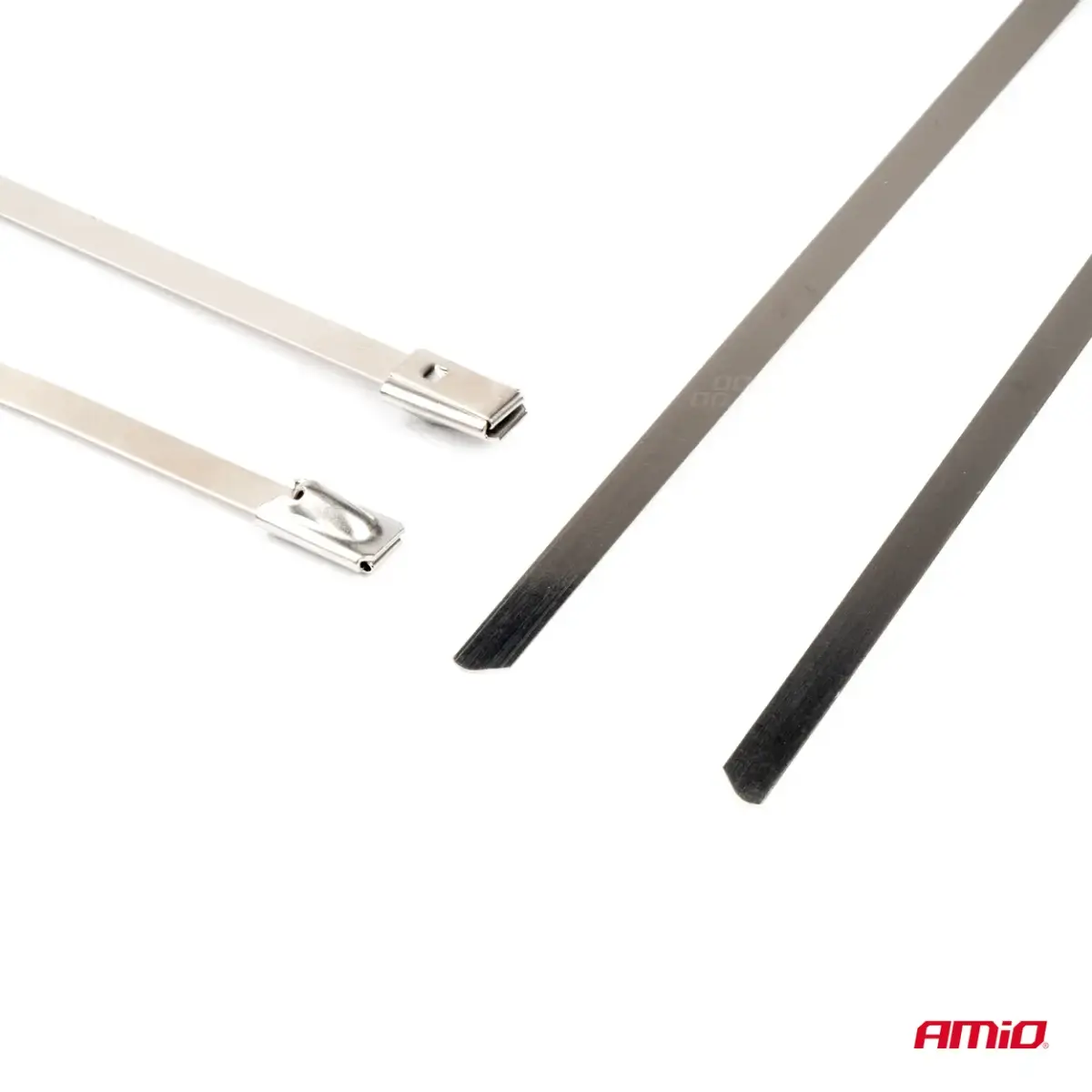 Stainless steel metal clamps 4.6x400mm 100 pcs. AMIO-04325