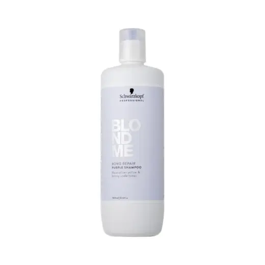 Schwarzkopf Professional Blondme Bond Repair Purple Shampoo Purple Shampoo for Blonde Hair 1000 Ml