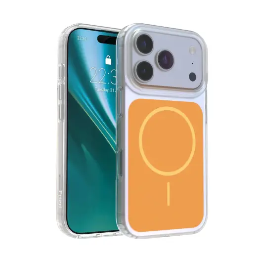 Etteri Hidden Pearl Epoxy Mag telefono dėklas iPhone 17 Pro oranžinis