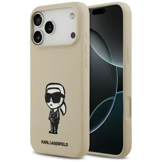 Karl Lagerfeld Karl Sketch & Logo чехол с поддержкой MagSafe для телефона iPhone 17 Pro Max коричневый