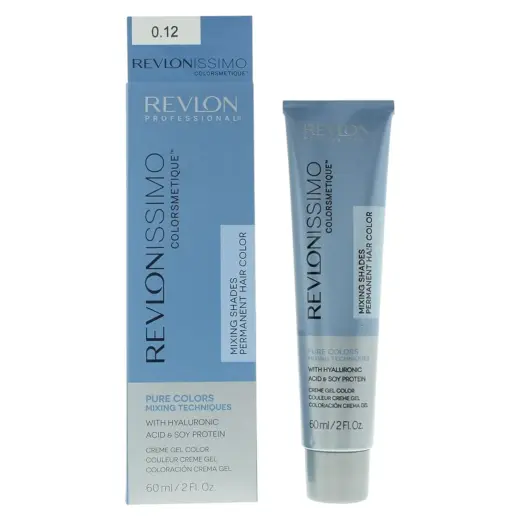 Revlon, Revlonissimo Colorsmetique, Color & Care Complex, Permanent Hair Dye, 0.12 Iridescent Grey, 60 ml
