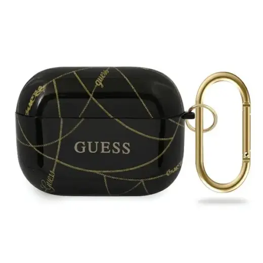 Guess GUACAPTPUCHBK AirPods Pro cover czarny|black Gold Chain Collection