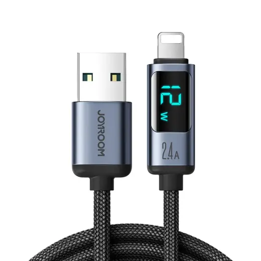 Joyroom S-AL012A16 провод для передачи данных и зарядки | USB-A на Lightning | 12W | с LED дисплеем | 1.2m | черный