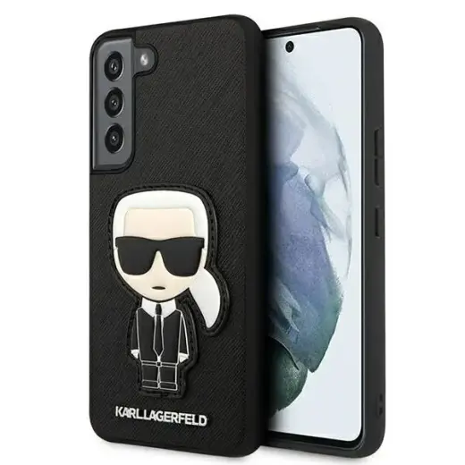 Karl Lagerfeld KLHCS22SOKPK S901 S22 czarny|black hardcase Saffiano Ikonik Karl`s Patch