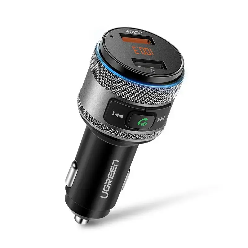 Ugreen ED029 automašīnas fm raidītājs 3.1A | 2 x USB | Bluetooth 5.0 melns