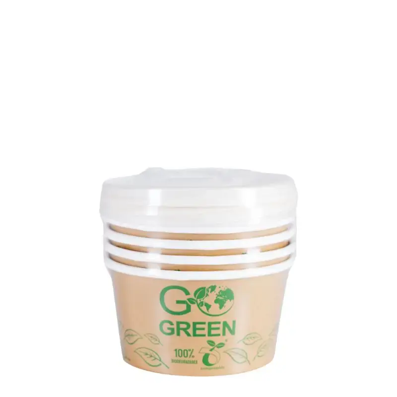 Kompostitavad kaanega toidunõud Go Green 350 ml, 5 tk. / 0,088 kg