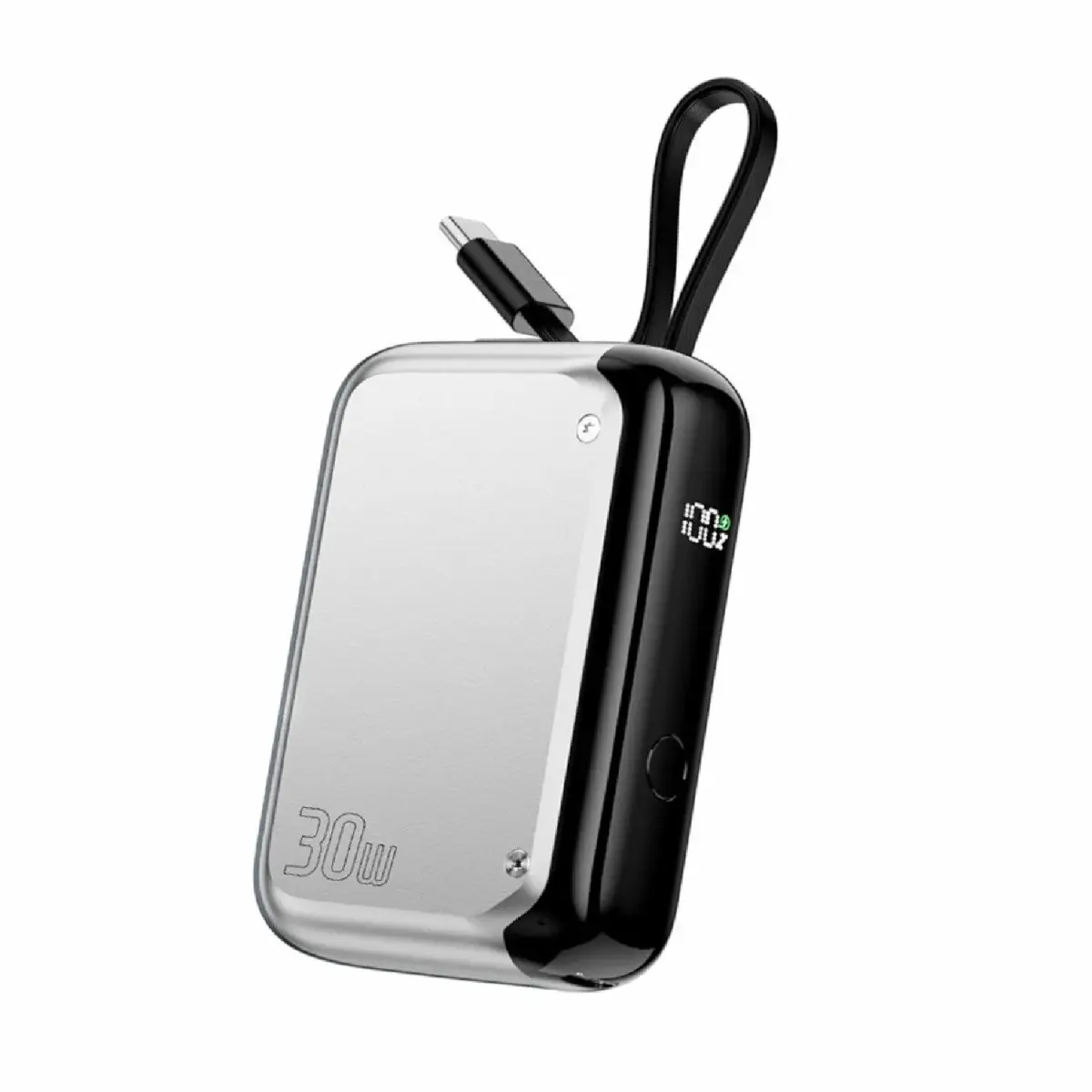 4smarts Pocket ārējais akumulators (powerbank) | 10 000 mAh | 30W | USB-C | sudraba krāsā
