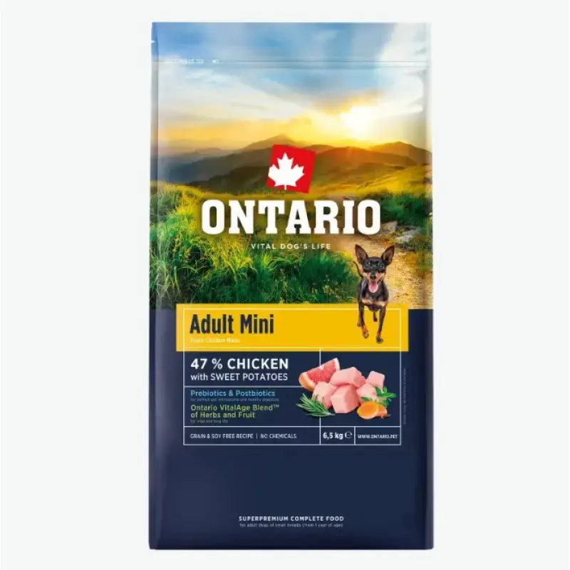 Sausa barība suņiem - Ontario Adult Mini Chicken & Sweet Potatoes 6,5kg