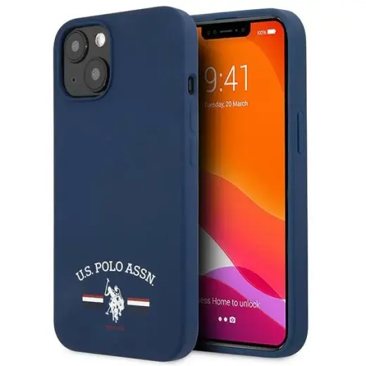 US Polo USHCP13MSFGV Silicone Collection telefoni ümbris iPhone 13 tumesinine