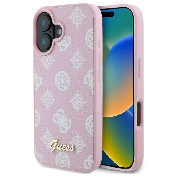 Guess GUHMP16SPGPYSP iPhone 16 6.1" różowy|pink hardcase Peony Script MagSafe