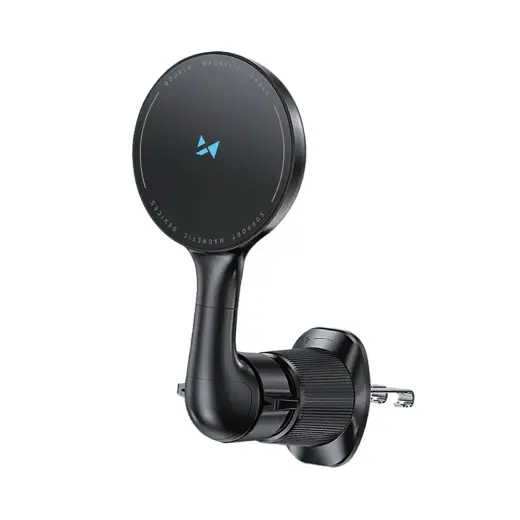 Wozinsky WCT5-6S4Y Car Holder with Qi/MagSafe 15W Inductive Charger for Air Vent - Black
