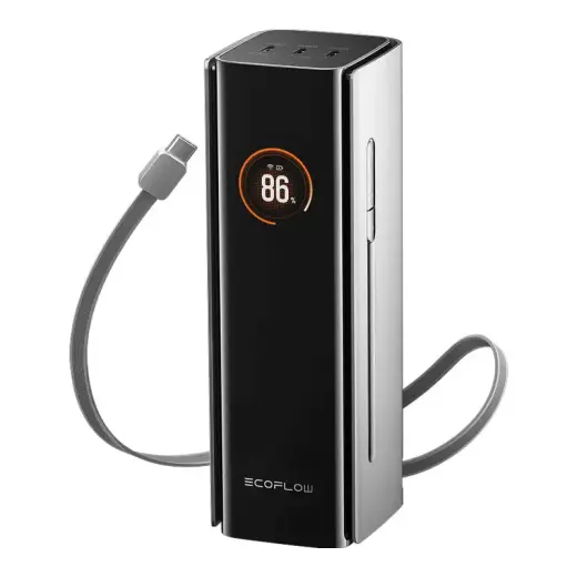 EcoFlow RAPID Pro ārējais akumulators (powerbank) | 27650 mAh | 300W | USB-C | LED ekrāns | sudraba krāsā
