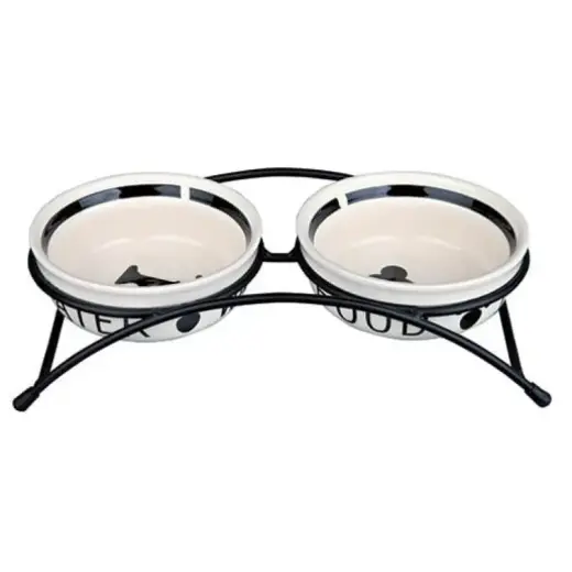 Paliknis ar bļodām - Trixie Eat on Feet bowl set, 2 × 0.25 l/, ø 13 cm