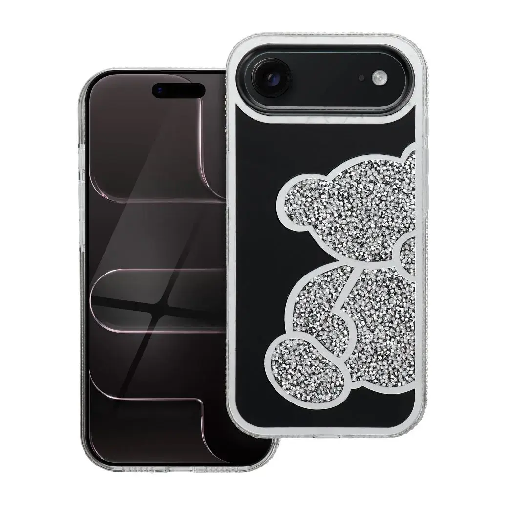 TEDDY BEAR maciņš telefonam iPhone 17 Air sudraba krāsā