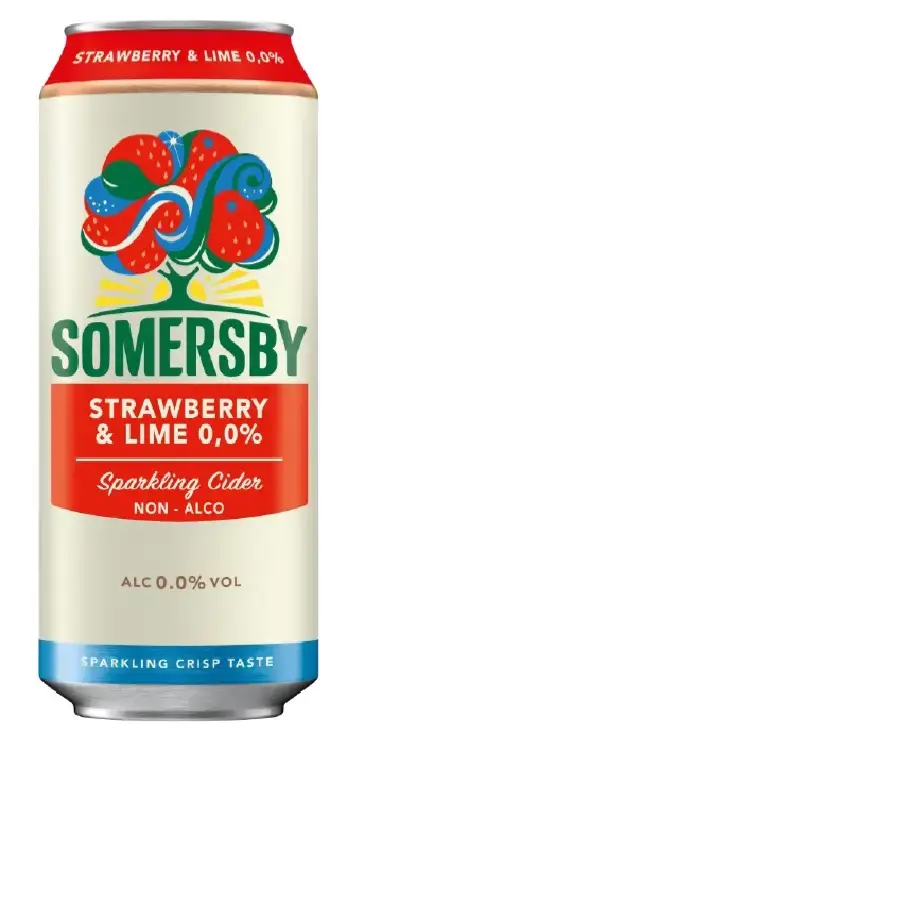 Somersby Non-alcoholic cider Strawberry AND Lime, can, 0.5l (DEP)