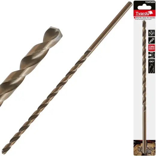 Ilgas HSS DIN1869 8.5 x 305mm auksinis metalinis sraigtinis grąžtas
