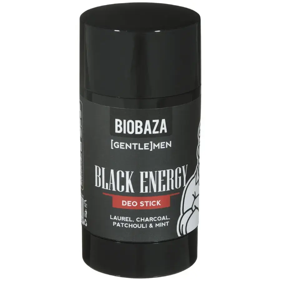 Biobaza, Black Energy, Natural Ingredients, Refreshing & Protecting, Fresh & Green, Deodorant Stick, For Men, 50 ml