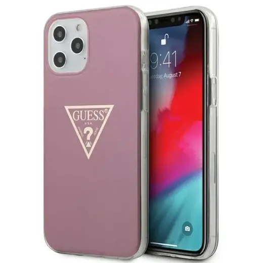 Guess GUHCP12LPCUMPTPI iPhone 12 Pro Max 6,7"  różowy|pink hardcase Metallic Collection