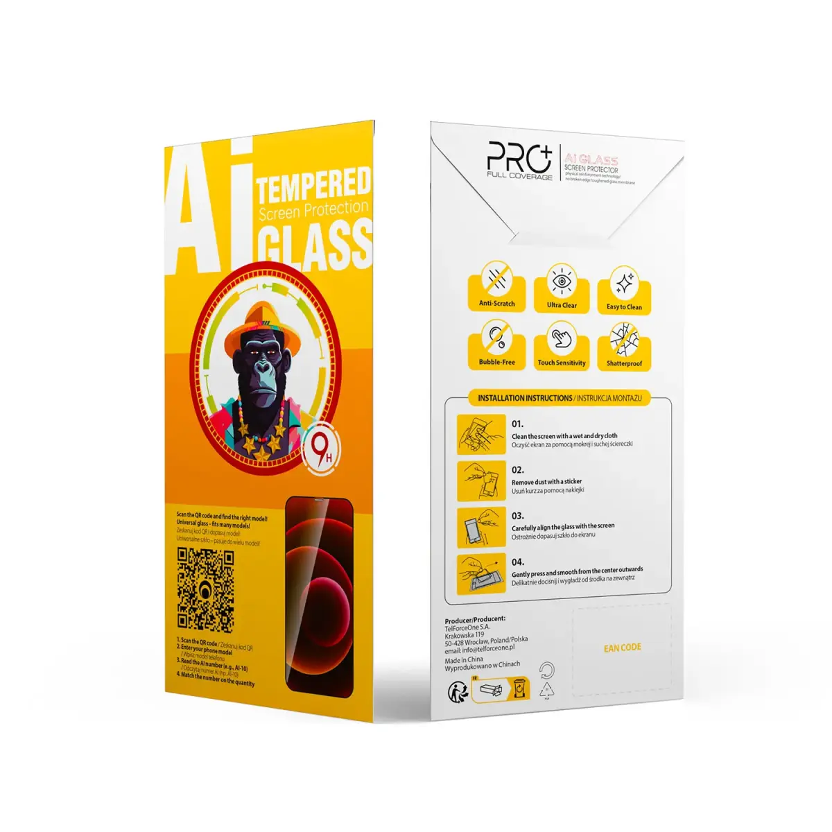 Universal tempered glass 9D OneFit AI-68 6,9"