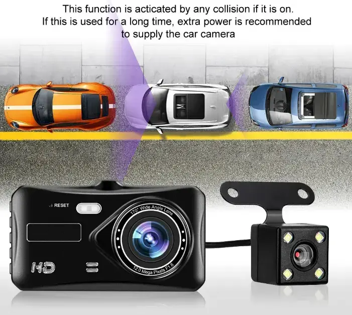 Car Dash Cam DVR-03 4,0 inches + rear camera