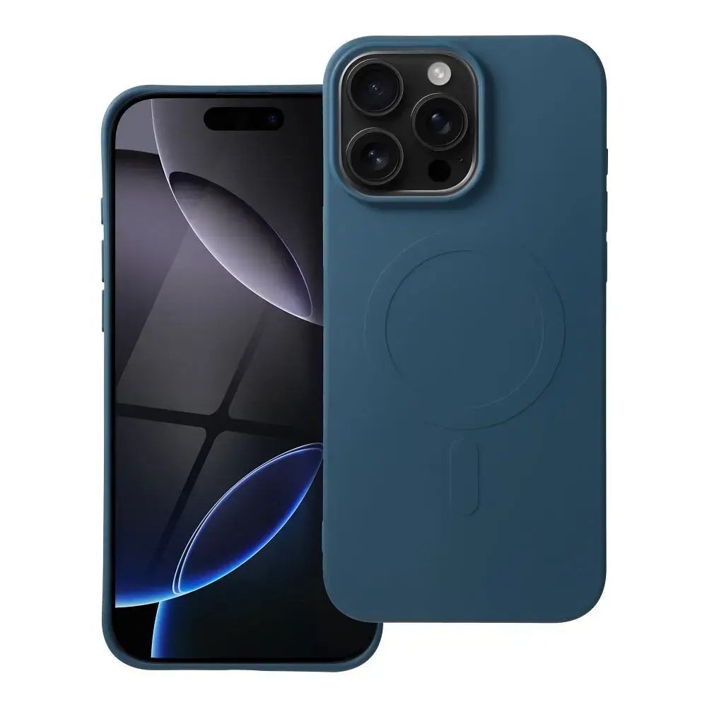 SILICONE MAG COVER (big hole) case compatible with MagSafe for IPHONE 16 Pro Max blue