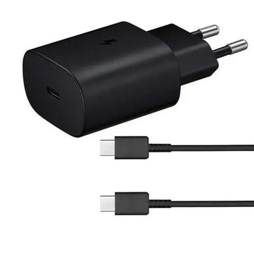 Samsung EP-TA800EBE travel charger | 25W | USB-C | with USB-C to USB-C cable included | black