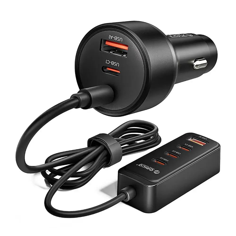 Orico ChargeClip auto lādētājs | 108W | USB-A, USB-C | melns