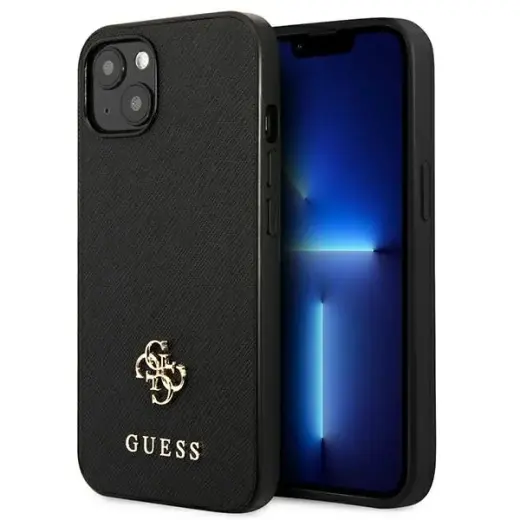 Guess GUHCP13SPS4MK iPhone 13 mini 5,4" czarny|black hardcase Saffiano 4G Small Metal Logo