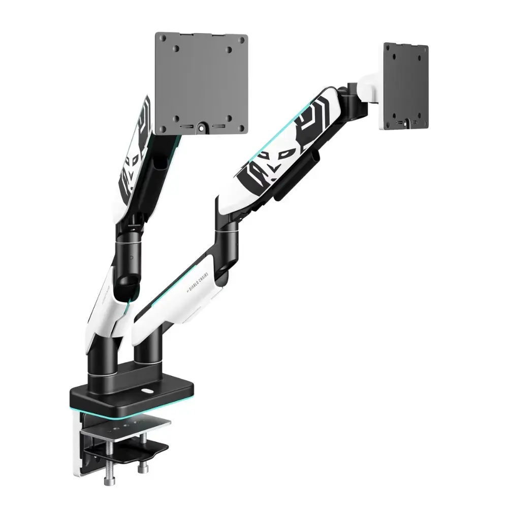 Diablo RGB X-Arm Dual 35" Dual Monitor Mount white and black