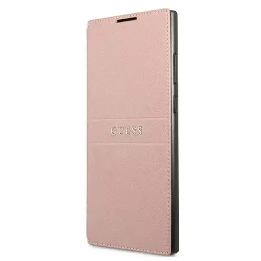 Guess GUBKS22LPSASBPI S22 Ultra S908  różowy|pink book Saffiano Stripes