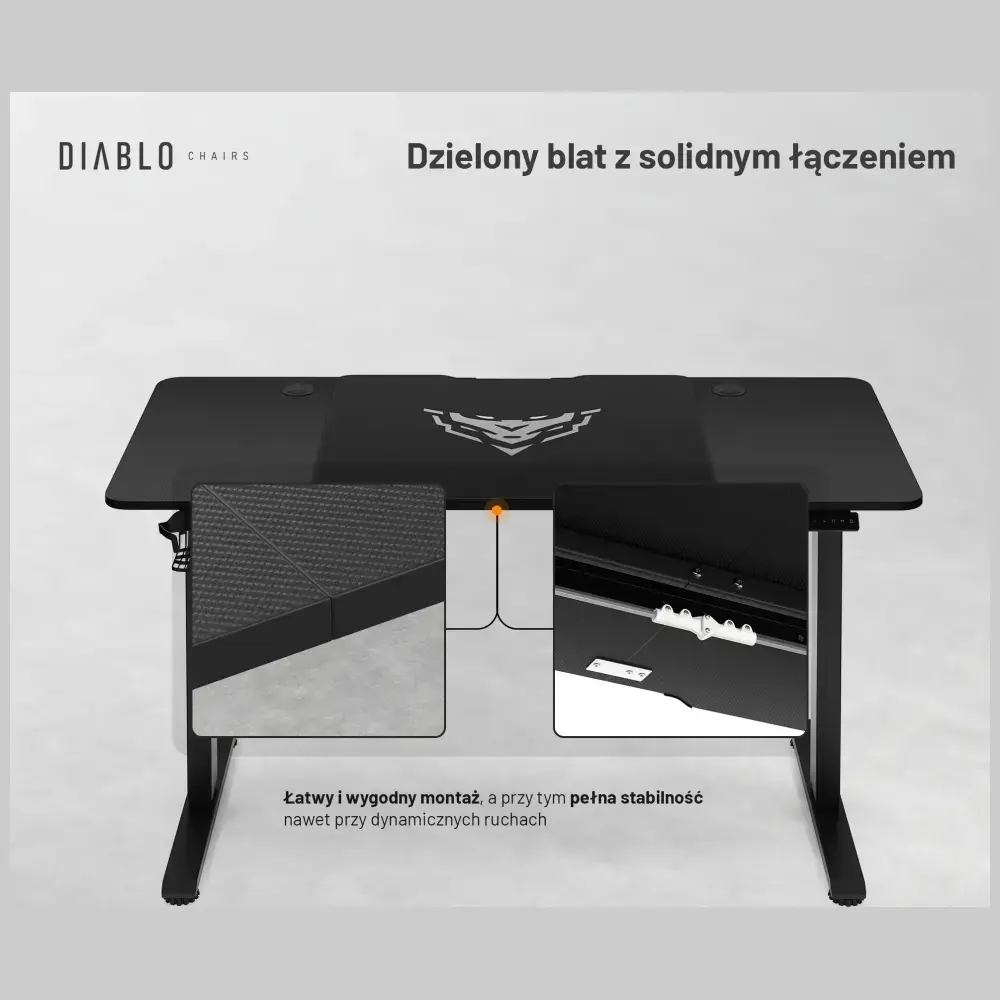 Desk with height adjustment Diablo Chairs X-TENSIO 1400 black