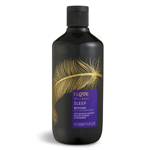 I Love, Wellness Sleep, Essential Oils, Nourishing & Moisturizing, Chamomile & Lavender, Bath Soak, 500 ml