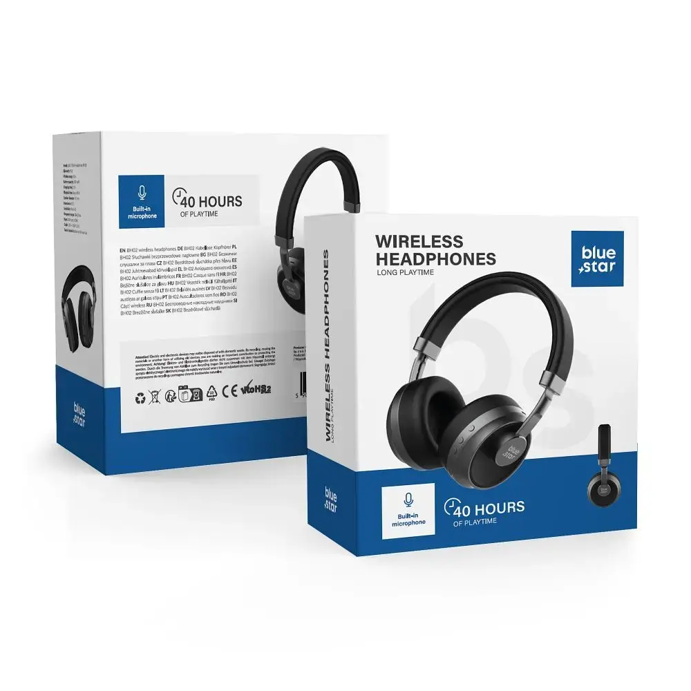 Wireless headphones Blue Star BH02 black