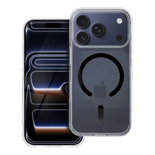 Drop Glue Colorful Ring telefono dėklas su stovu ir MagSafe palaikymu iPhone 17 Pro juodas