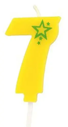 Svecīte dzimšanas dienas 7 dzeltena