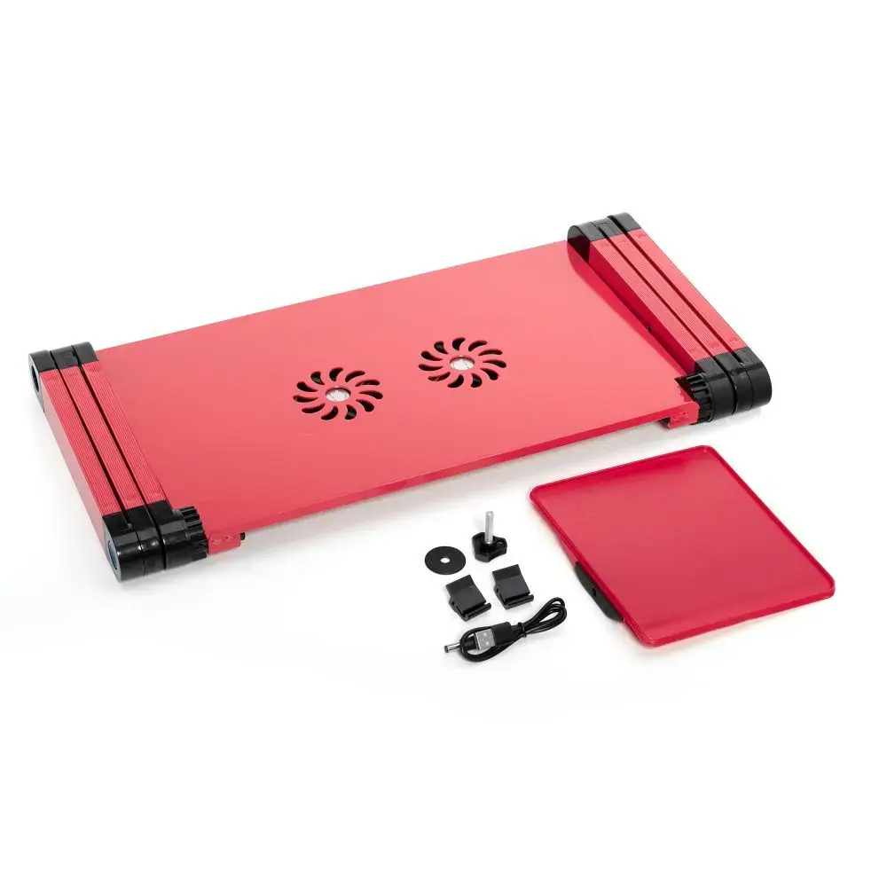 Desk for laptop uniwersal adjustable with cooling YL-803 red