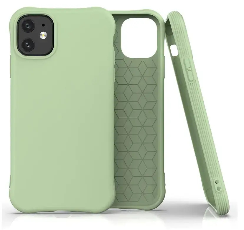 Fusion Solaster Back Case Silikona Aizsargapvalks Priekš Apple iPhone 11 Zaļš