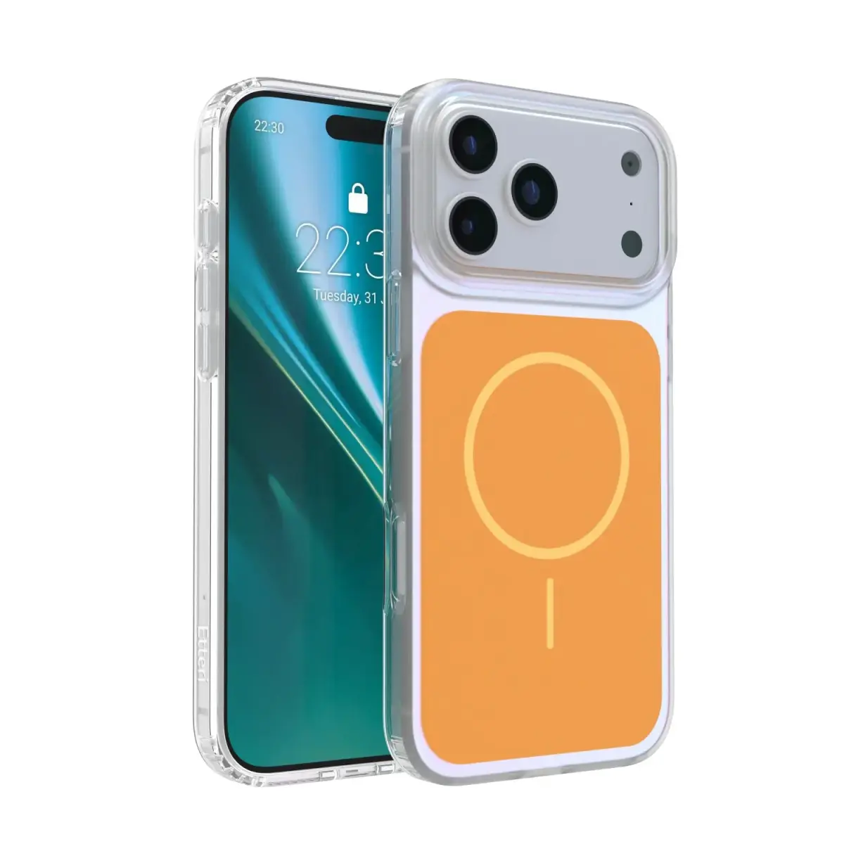 Etteri Hidden Pearl Epoxy Mag maciņš telefonam iPhone 17 Pro Max oranžs
