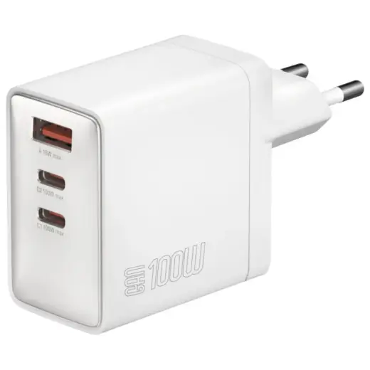 4smarts Pocket tīkla lādētājs | 100W | GaN | USB-C, USB-A | balts