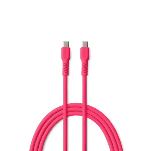 COLORUM CK60-CC-02 datu pārraides un uzlādes vads | USB-C to USB-C | 15W | 1.8m | rozā