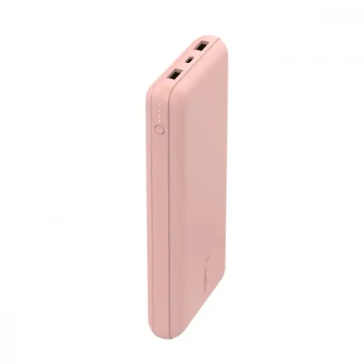 Ārējais akumulators 20 000mAh 15W USB-A USB-C rožu zelts