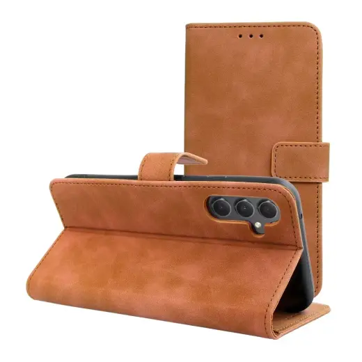 TENDER knyginio tipo telefono dėklas Samsung Galaxy A34 (A346) rudas